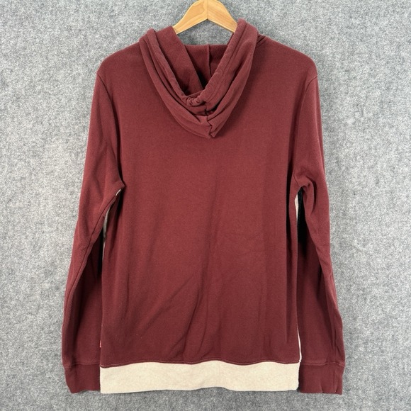 Levi's Sweatshirt Unisex Medium Maroon Colorblock Hoodie Logo Long Sleeve Casual - Picture 5 of 13